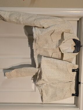 FP Movement by Free People Women's Cream Tweed Jacket and Shorts Set Sz S